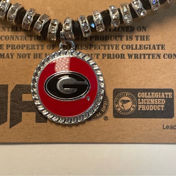 Silver and Red Collegiate Pendant Necklace - Picture 2 of 5